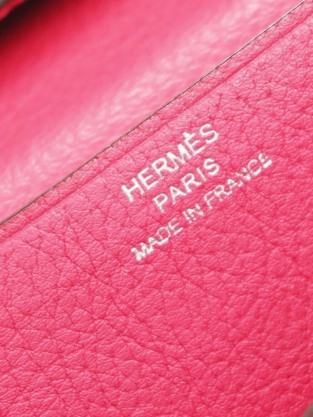 HERMES Bearn Bicolor Long Bifold Wallet Leather Brown Pink 80RP164 - Picture 12 of 16